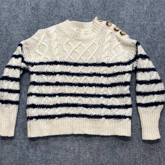 Sezane James Jumper Ecru/Navy XS - Picture 2 of 9